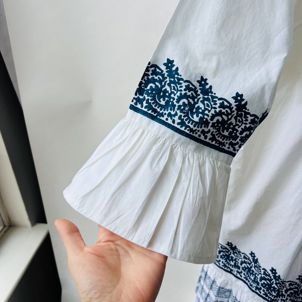 Roller Rabbit Mona Border Maricruz mini dress, white, blue , Size XL - Picture 5 of 9